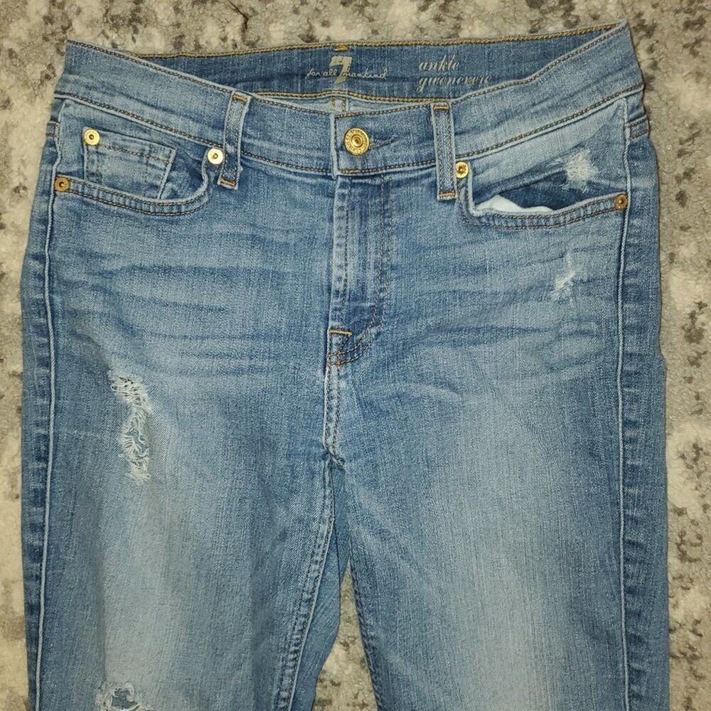 7 for all mankind Destructed Ankle Skinny | 28 EUC